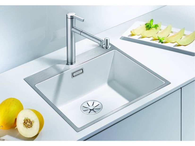 Granitový drez Blanco SUBLINE 500 IF/A SteelFrame Čierna s tiahlom