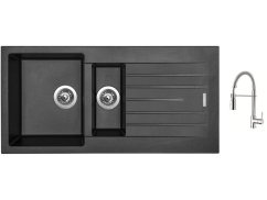 Set Sinks PERFECTO 1000.1 Metalblack + baterie Sinks MIX 35 PROF S chro