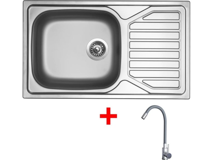 Sinks OKIO 860 XXL + ELASTA nerez/sivá
