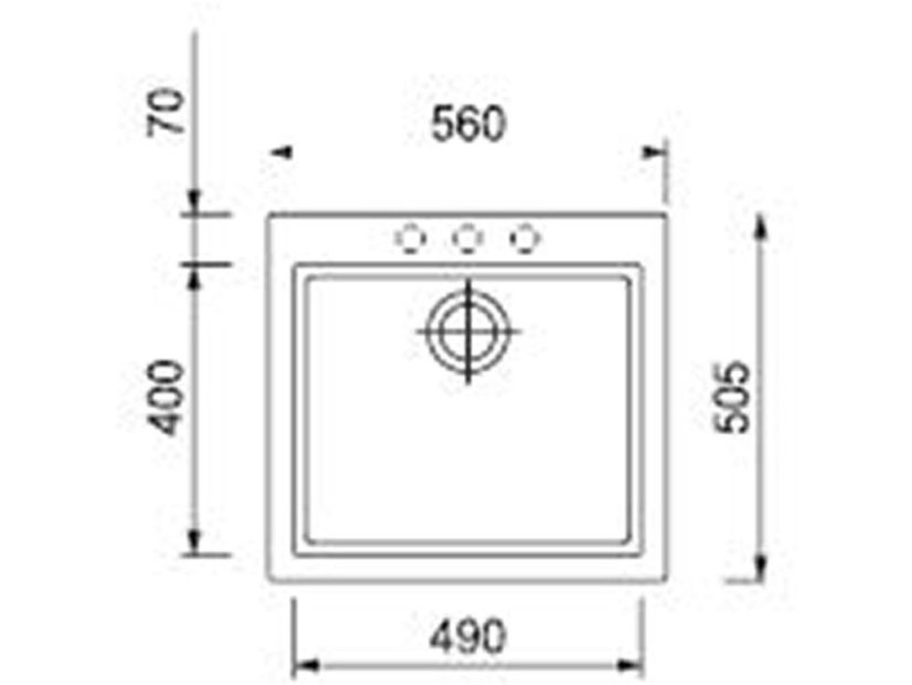 Granitový dřez Sinks Cube 560 Granblack nákres