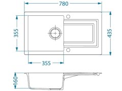 Granitový dřez Alveus FALCON 30 černá
