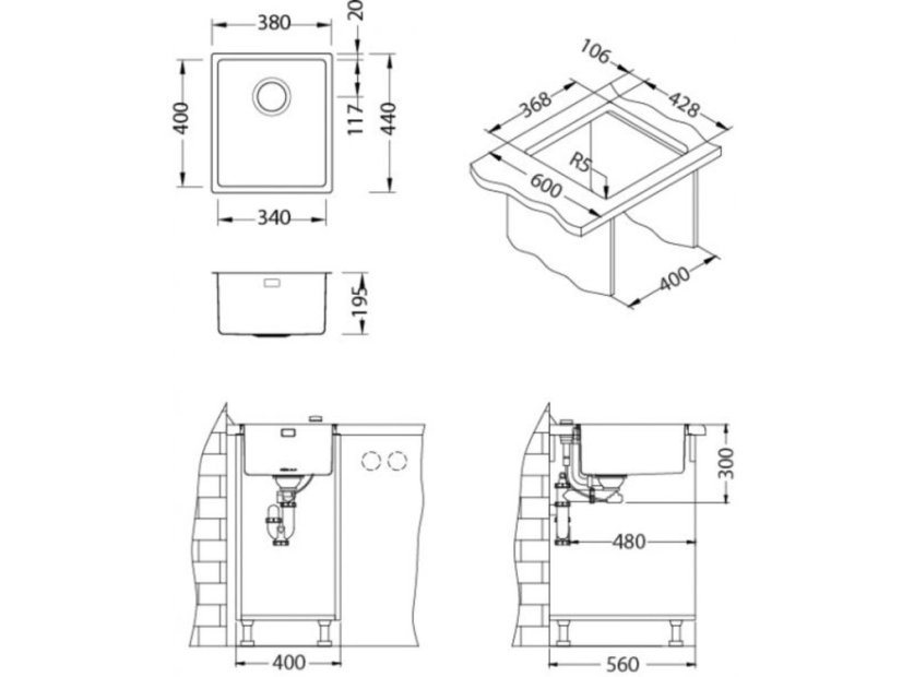 Nerezový drez Alveus Kombino 20 F/S