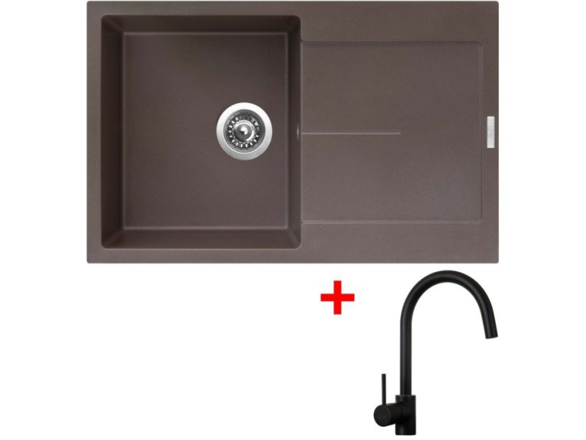 Sinks ULTIMA 790 Marone + Vitalia čierná matná