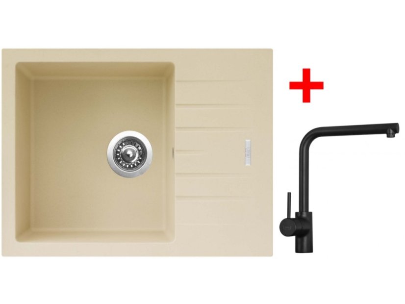 Sinks PERFECTO 650 Sahara + Elka čierná matná
