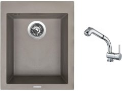 Set Sinks CUBE 410 Truffle + batéria Sinks MIX 3 S Chróm