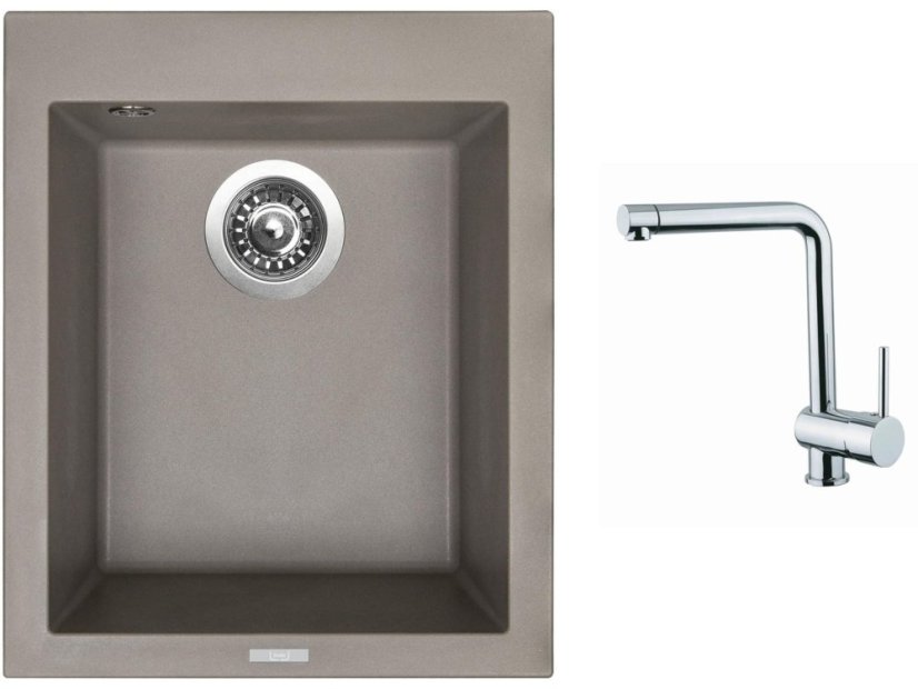 Set Sinks CUBE 410 Truffle + batéria Sinks MIX 3 chróm