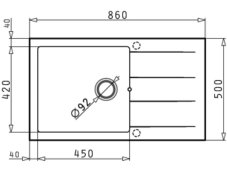 Granitový drez Pyramis Athlos Plus 86 x 50 1B 1D Čierna