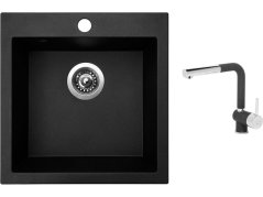 Set Sinks VIVA 455 Granblack + baterie Sinks MIX 3 P Granblack Set Sinks VIVA 455 Granblack + baterie Sinks MIX 3 P Granblack