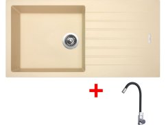 Set Sinks Perfecto 1000 Sahara + Elasta nerez/černá