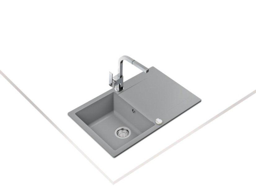 Granitový dřez Teka CLIVO 45 B-TQ 1B 1D Hliníkově šedá - 2