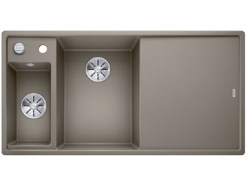 Granitový drez Blanco AXIA III 6 S InFino tartufo drev.kráj.doska drez vľavo s exc.