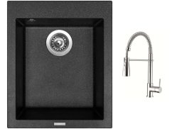 Set Sinks CUBE 410 Granblack + baterie Sinks MIX 35 PROF S chrom