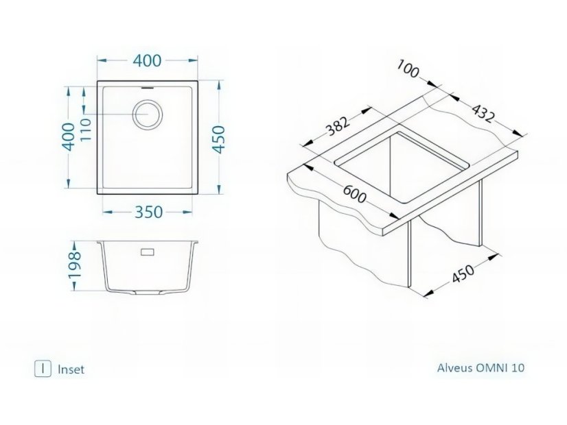 Granitový drez Alveus Omni 10 Terra