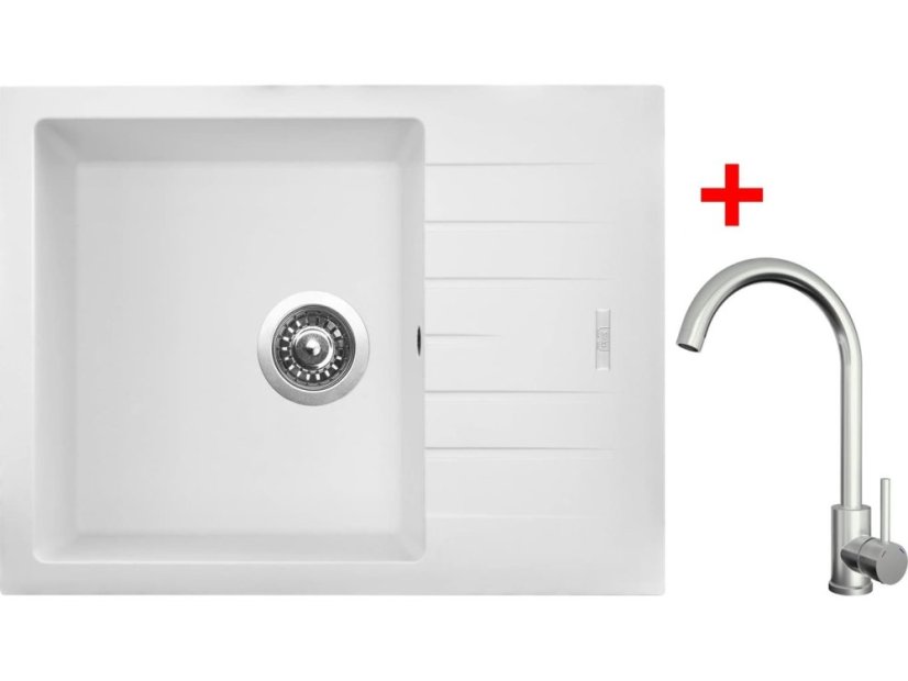 Sinks PERFECTO 650 Milk + ARCO celonerezová