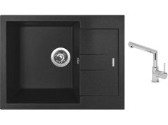 Set Sinks AMANDA 650 Metalblack + batéria Sinks MIX 350 P chróm Set Sinks AMANDA 650 Metalblack + batéria Sinks MIX 350 P chróm