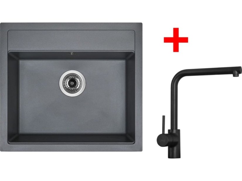 Sinks SOLO 560 Titanium + ELKA Čierná matná