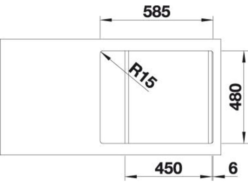 Nerezový drez Blanco DINAS 45 S Mini nerez kartáčovaný s excentrom