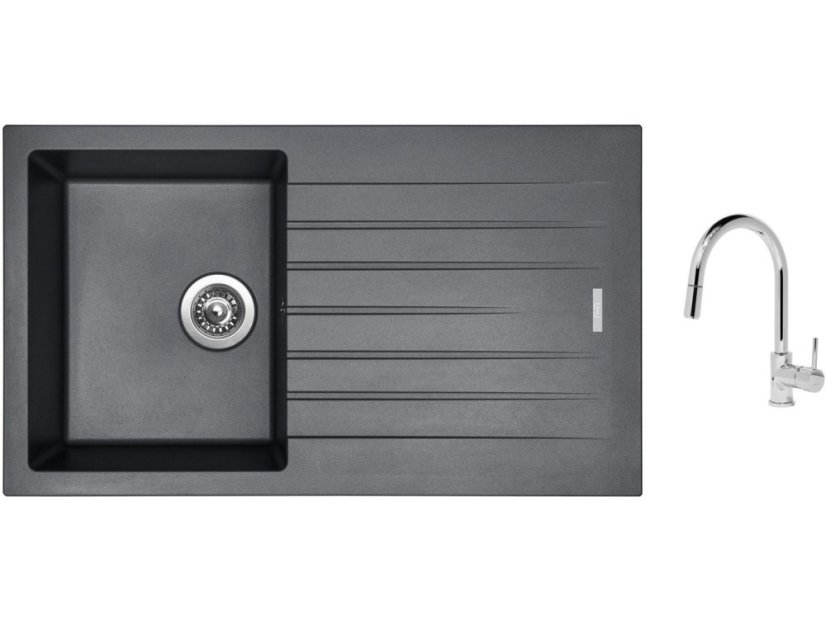 Set Sinks PERFECTO 860 Titanium + baterie Sinks MIX 35 P chrom