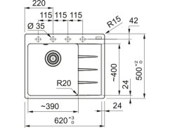 Granitový dřez Franke CNG 611-62 TL/2 Pískový melír - 2