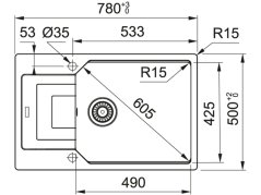 Granitový dřez Franke UBG 611-78 BB Matná černá