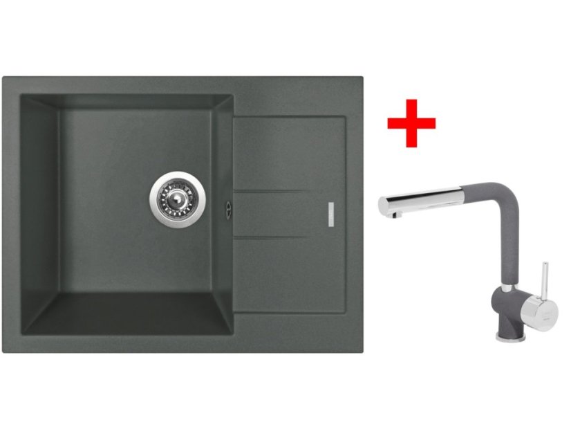 Sinks AMANDA 650 Titanium + Mix 3 P GR
