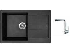 Set Sinks AMANDA 780 Metalblack + baterie Sinks MIX 3 chrom