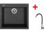 Set Sinks Cube 560 Pureblack + Elasta nerez/černá