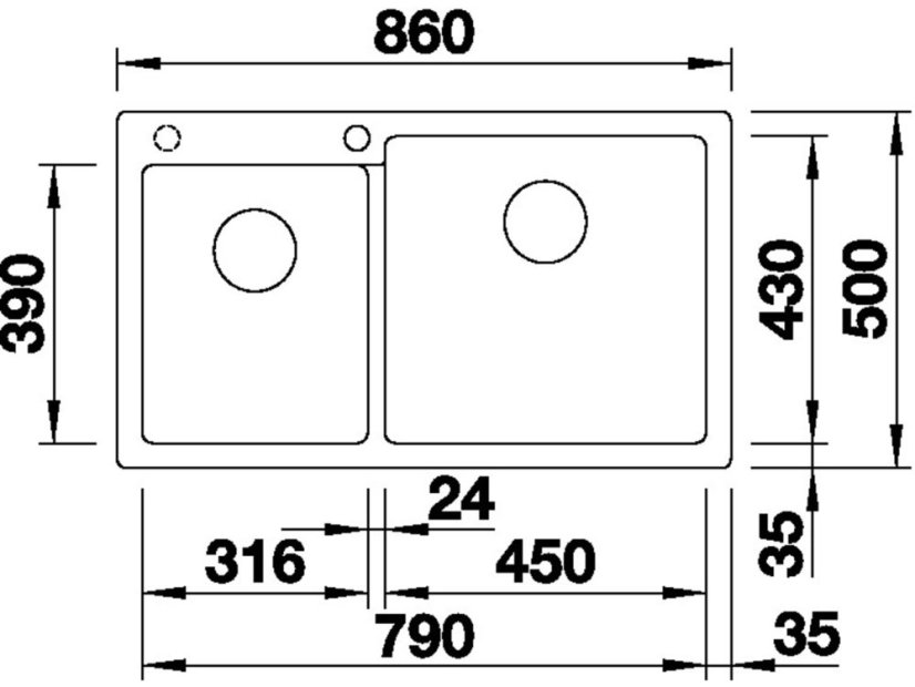 Granitový dřez Blanco PLEON 9 Tartufo, pravý