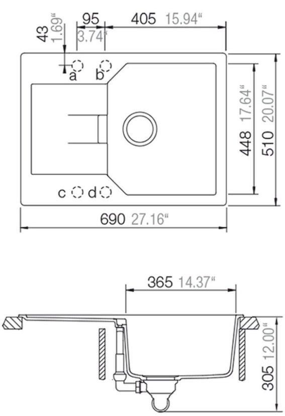 Granitový dřez Schock Manhattan D-100S-A Asphalt