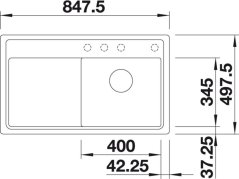 Granitový dřez Blanco ZENAR 45 S-F Silgranit aluminium dřez vpravo s excentrem, přís. kráj
