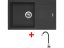 Sinks LINEA 780 Granblack + Elasta nerez/čierna