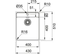 Nerezový dřez Franke MRX 210/610-40 TL Nerez