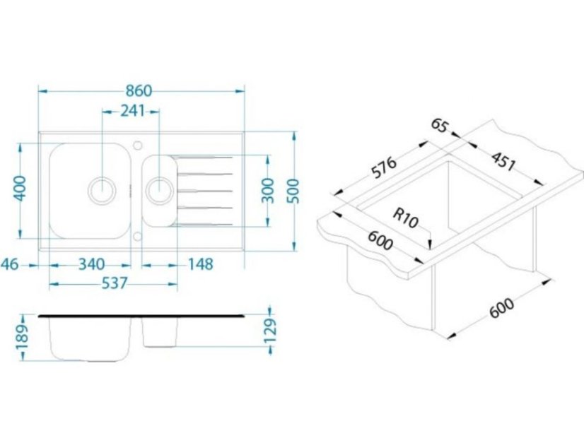 Kuchyňský drez Alveus Glassix 20 čierný