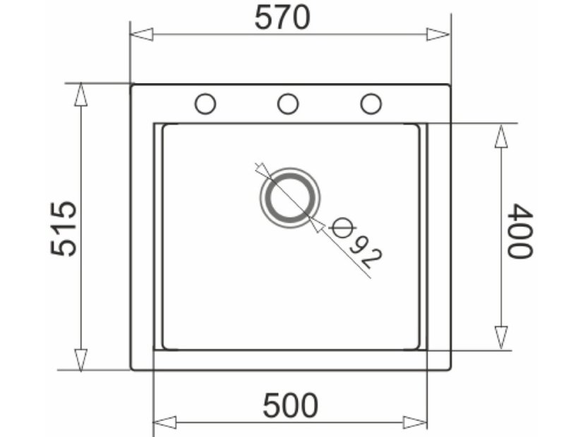 Granitový dřez Pyramis Siros 57 x 51,5 Černá