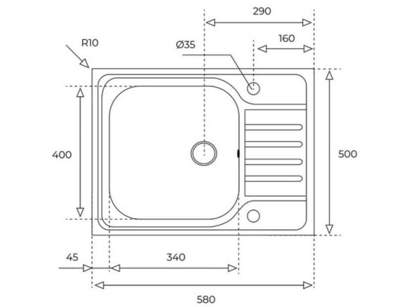 Nerezový dřez Teka Classic 1B 1/2D 580 X MC