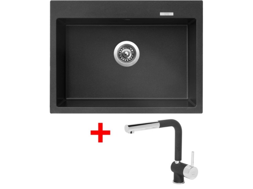 Set Sinks Maximo 680 Metalblack + Mix 3 P GR