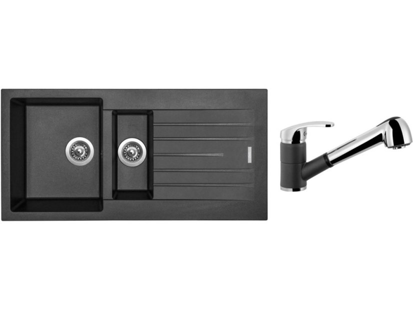 Set Sinks PERFECTO 1000.1 Metalblack + batéria Sinks LEGENDA S Metalbla