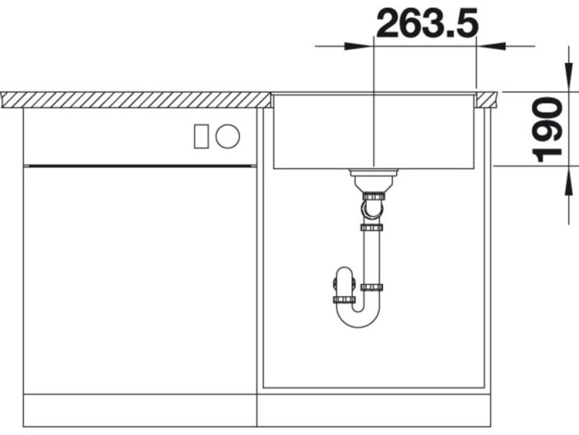 Granitový dřez Blanco SUBLINE 500 F InFino bílá bez táhla