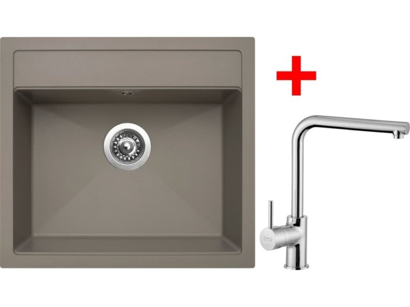 Set Sinks Solo 560 Truffle + Elka lesklá