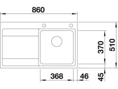 Nerezový drez Blanco DIVON II 45 S-IF InFino Nerez hodvábny lesk drez vľavo s excentrom