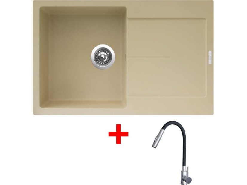 Sinks ULTIMA 790 Sahara + ELASTA S nerez/černá