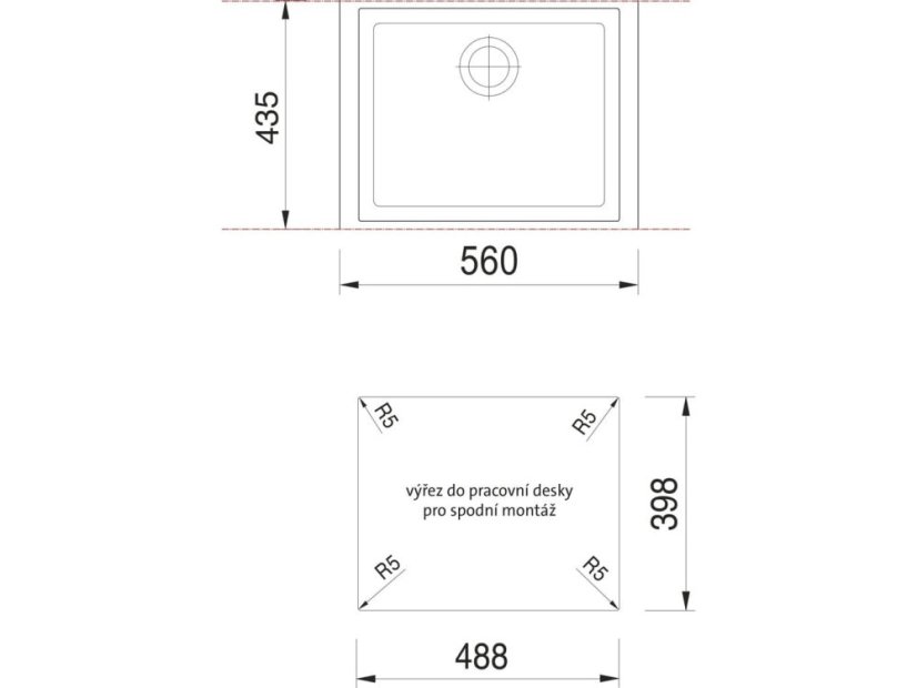 Granitový drez Sinks CUBE 490U Nanoblack