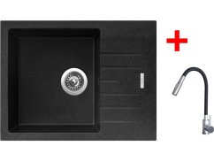 Sinks PERFECTO 650 Granblack + ELASTA S nerez/čierná