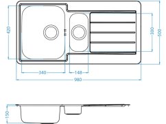 Nerezový drez Alveus Line 10 Dekor Eco