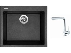 Set Sinks CUBE 560 Metalblack + batéria Sinks MIX 3 chróm