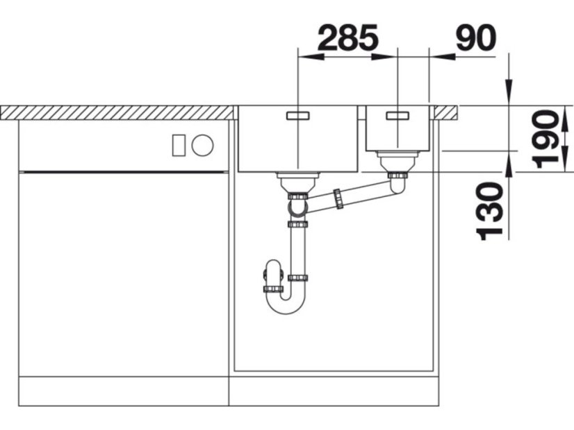 Nerezový drez Blanco ANDANO 340/180 IF bez tiahla, ľavý