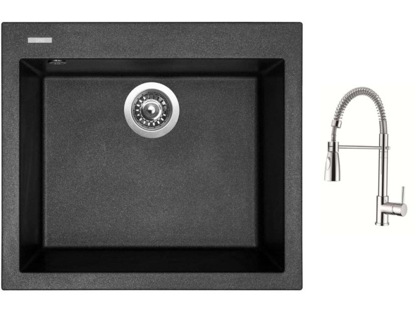 Set Sinks CUBE 560 Metalblack + baterie Sinks MIX 35 PROF S chrom