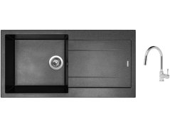 Set Sinks AMANDA 990 Metalblack + baterie Sinks MIX 35 P chrom