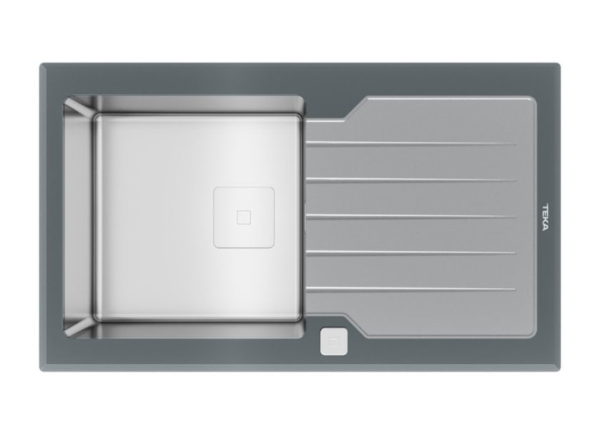 Kuchyňský dřez Teka Diamond RS15 1B 1D 86 Šedé sklo