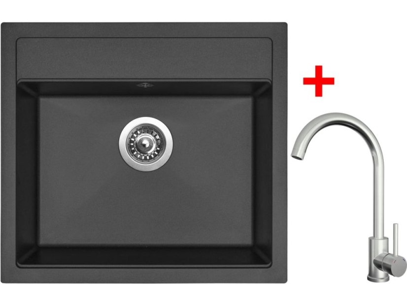 Sinks SOLO 560 Pureblack + ARCO celonerezová